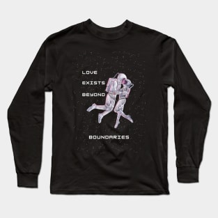 Space Lovers Art | Astronauts: Starry Sci-Fi Love Beyond Bounds Design Long Sleeve T-Shirt